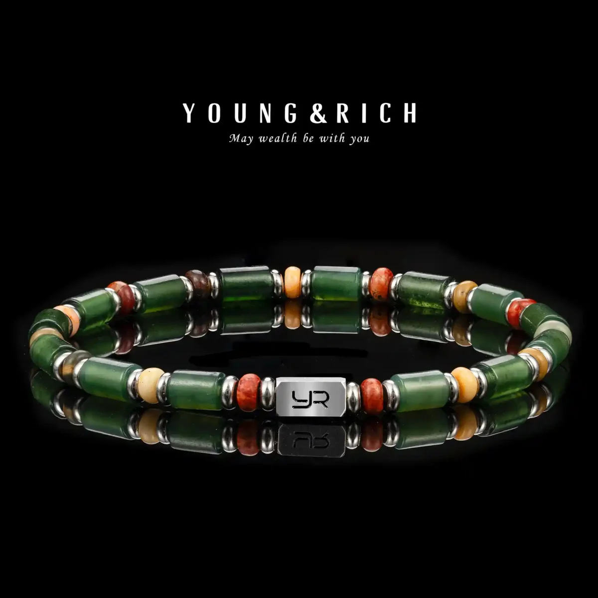 Green Xiuyan Jade Beaded Bracelet (6mm) - Image 2