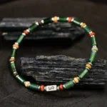 Green Xiuyan Jade Beaded Bracelet (6mm) - Image 3