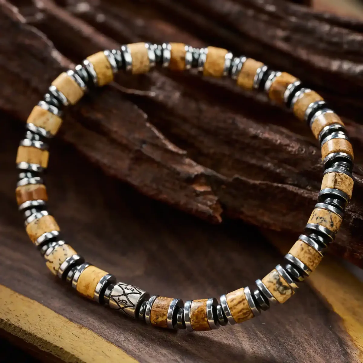 Pictorial Stone Beaded Bracelet (6mm) - Image 2